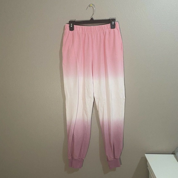 NEW BP. Knit Dip Dye Joggers Rib Elastic Waist High-Rise Pockets Pink Small Aa8 - Picture 3 of 6